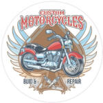  Autocolant motocicleta „Custom Motorcycles ORACAL, 15 cm (TAG 035/T2) (291022-12)