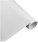  Folie carbon 3D alba autocolanta 1.27 m x 30 m, textura fibra carbon (KM9054) (TCT-1603)