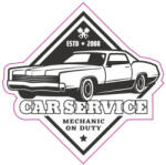  Abtibild auto „Retro Car Service din ORACAL, 13 cm - TAG 011/T2 (281022-8)