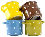Perfect Home Bol pentru supa din ceramica cu toarta, 385 ml, Perfect Home, cu buline (32150) Serviciu de masa