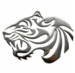  Abtibild auto crom cap de tigru tribal DZ-27, decor universal pentru caroserie (011025-14)