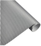  Rola folie carbon 3D argintie autoadeziva 1, 27 m x 30 m, textura fibra carbon (TCT-1600)
