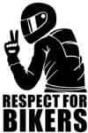  Abtibild auto Respect For Bikers 12x9 cm, pentru exterior si interior (XL-01) (300923-11)