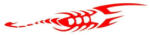  Abtibild auto Scorpion rosu reflectorizant 20x5 cm, aplicare autoadeziva AN11 (080916-12)