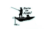  Abtibild decorativ Born to Fish CLXT-275 pentru masina, barca sau trusa (040718-20)