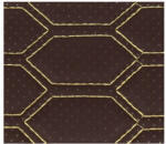  Material imitatie piele pentru tapiterie, hexagon perforat maro cu cusatura bej (Y03MB) (040621-60)