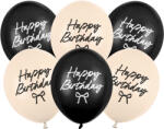 PartyDeco Baloane din latex Happy Birthday - Fundițe 6 buc