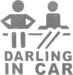  Abtibild auto „Darling in Car gri reflectorizant, pentru caroserie sau geam (TCT-4552)