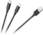 Cabletech Cablu USB-A 2-în-1 USB-C/Lightning Cabletech, 1 m pentru încarcare si date (KPO3944)