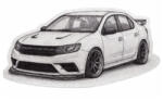  Abtibild Dacia Logan sport pentru exterior, autocolant rezistent UV si apa, 13x7 cm XL-24 (010126-6)