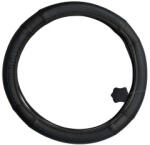  Husa volan din piele perforata, marimea M (37-38 cm), neagra cu cusatura albastra (141123-5)