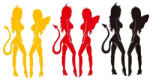  Abtibild auto Devil & Angel cu silueta decorativa, 13x10 cm, pentru exterior (YGT-15) (011225-44)