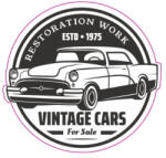  Autocolant TAG Retro Vintage Cars, 13 cm, Oracal (TAG 017/T2) (281022-13)