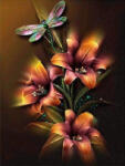 Figured Art Set goblen cu diamante, fara sasiu, Crin si libelula, 40x50 cm (DP-1050)