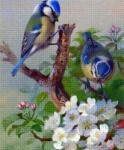 Figured Art Set goblen cu diamante, cu sasiu, Pitigoi pe ramuri, 40x50 cm (DP-411-Y)
