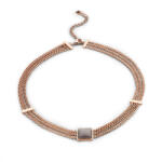  Victoria Rose gold színű barna köves nyaklánc (VBNACA62147)