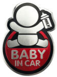  Abtibild auto „Baby in Car 3D, fundal rosu, în relief (TS-125) (TCT-4580)