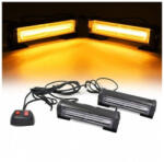  Set 2 proiectoare stroboscopice LED COB portocalii 12-24V, carcasa aluminiu (111022-7)
