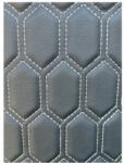  Material imitatie piele pentru tapiterie, model hexagon negru cu cusatura gri - Y06NG (210923-8)