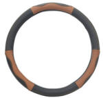 Husa volan auto din piele, marimea M (37-38 cm), negru cu maro, K436 (200716-2)
