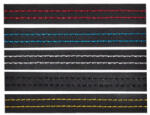  Banda autoadeziva imitatie piele neagra 2 m, cusaturi colorate (BAC2) (061024-12)
