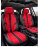  Set huse scaune auto universale fractionate negru-rosu, alcantara/piele A101 (040923-24)