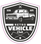  Abtibild auto Retro Vehicle Club din vinil ORACAL, 13 cm, TAG 012/T2 (281022-9)