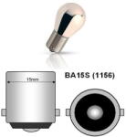  Set becuri auto BA15S 12V 21W crom, lumina portocalie pentru semnalizare (090117-2)