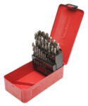  Set 25 burghie elicoidale HSS 1-13 mm pentru metal, tija cilindrica, cutie metalica (050825-4)
