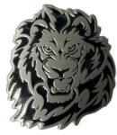  Emblema auto leu 3D cromata, în relief, 6x7 cm - autocolant decorativ (150923-26)