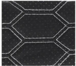  Material imitatie piele pentru tapiterie, model hexagon perforat, negru cu cusatura gri (Y03NG) (040621-59)