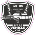  Abtibild auto Retro Vehicle Club din vinil ORACAL, 13 cm (TAG 015/T2) (281022-11)