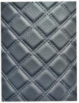  Material imitatie piele pentru tapiterie romb perforat, negru cu cusatura bej (Y02NB) (070621-45)
