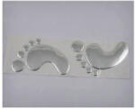  Set abtibilduri auto DOUA TALPI argintiu, relief 3D, 2 buc (DZ-68) (TCT-4596)