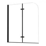 Leziter Paravan de cada Leziter Alor 120x140 cm, sticla securizata 6 mm, profil negru (LA-1200B)