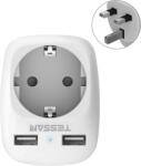 Tessan Adaptor Europe to UK Tessan TS-611, EU - UK, 2xUSB - 2, 4A, 10A (TS-611-UK) - esell