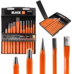 Black Véső készlet és lyukasztó készlet 12 db-os chrome vanadium acél véső készlet - 36502 (36502)