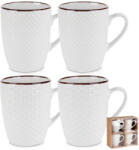 Vilde Set 4 căni ceramice albe Vilde - capacitate 400 ml, porțelan rezistent, design minimalist (139674)