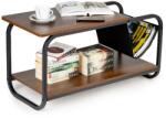 ModernHOME Măsuță de cafea ModernHome cu raft depozitare, structură metalică și blat MDF, Maro, 86.5 x 40 x 46 cm (YLT-1502-02P) Masa de cafea