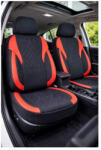  Set huse scaune auto universale Premium, fata/spate, fractionate, negru-rosu (050225-3)
