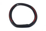  Husa volan sport din imitatie piele, marimea M 37-39 cm, negru cu cusatura rosie (140921-7)