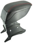  Cotiera auto universala cu baza metalica, negru cu cusatura rosie (48014) (TCT-5433)