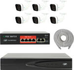 PNI Pachet supraveghere video NVR POE PNI House IP810, 6 camere PNI IP8POE, switch POE si cabluri incluse (pni-ip810-6ip8) - cel