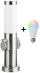 Brilagi BRILAGI-LED RGBW kültéri lámpa 2 aljzattal, 1x E27/12W/230V, 40 cm, IP44, matt króm BG3941+AI0819 (LEDBG3941)
