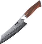 Gudaro - Damaszkuszi konyhakés TAKUMI 7", 67 rétegű acél, hossza 17, 5cm, diófa GD1003-D (GU0021)