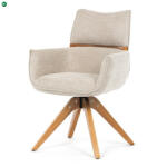  Elegáns étkező/Tárgyalófotel Bézs szövet kárpittal. Visszafordító mechanizmus DCH-D1348 LAN2