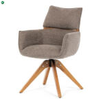  Elegáns étkező/Tárgyalófotel Barna szövet kárpittal. Visszafordító mechanizmus DCH-D1348 LAN2