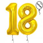 Towar na Festyny Arany héliumos lufi szett 18. születésnapra 100cm arany számokkal