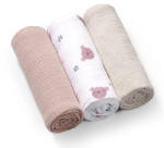 BabyOno Extra puha textil pelenka 3 db gyűrt muszlin - szürke