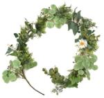  Selyemvirág girland margarétával 150cm zöld, fehér (JS58079)